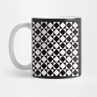 two tone black and white pattern with squares and diamonds Mug